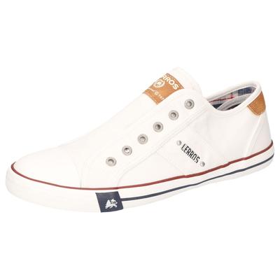Slip-On Sneaker LERROS, Herren, Gr. 42, weiß, Textil, kontrastfarbene Details, Schuhe, Schlupfschuh, Halbschuh, Sneaker im lässigen Look
