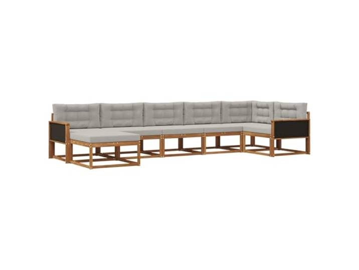 PUGYNBK Sofaset für den Außenbereich, 7-teilig, Akazienholz Modularer Lattenrost für Garten, Terrasse oder Pool, witterungsbeständig