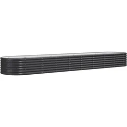 Helloshop26 - Pflanzkasten Hochbeet Blumenbeet Terrasse Garten pulverbeschichteter Stahl Anthrazit 02_0039475