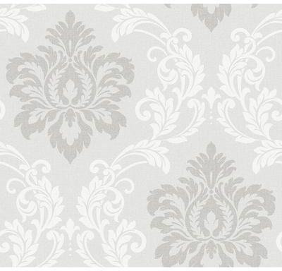 Seabrook Designs Deco Damask Nonwoven Unpasted Wallpaper