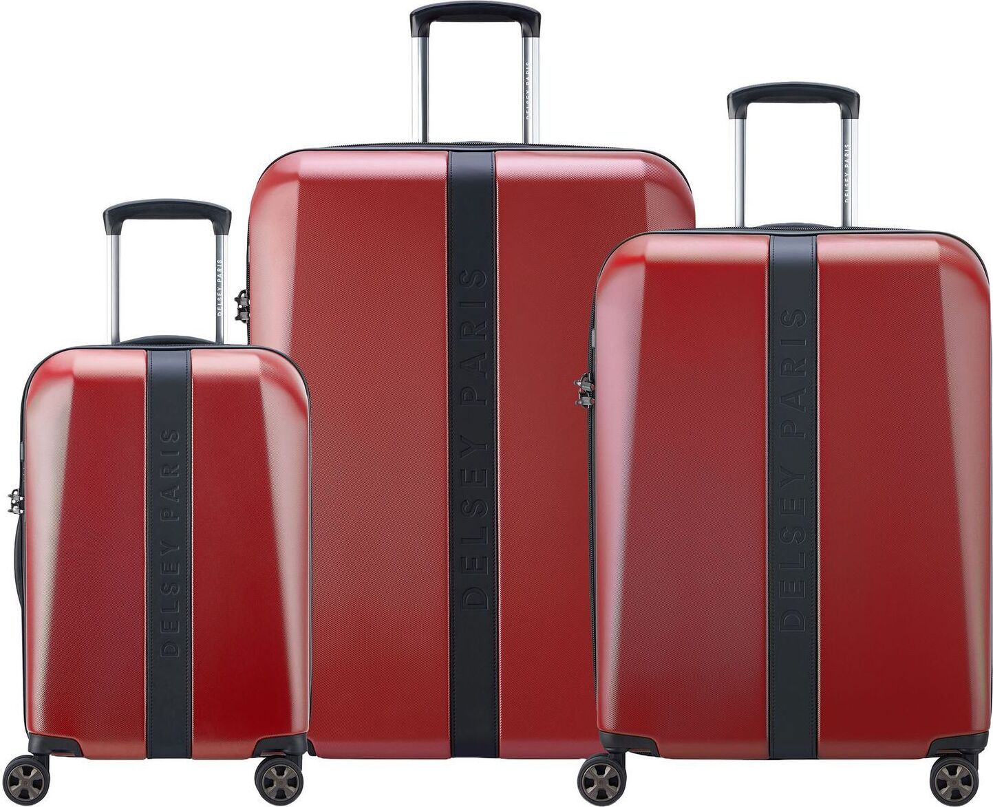DELSEY PARIS Promenade Hard 2.0 Expandable 4 Double Rolls Trolley L / M / S L Bordeaux Red weinrot 77cm