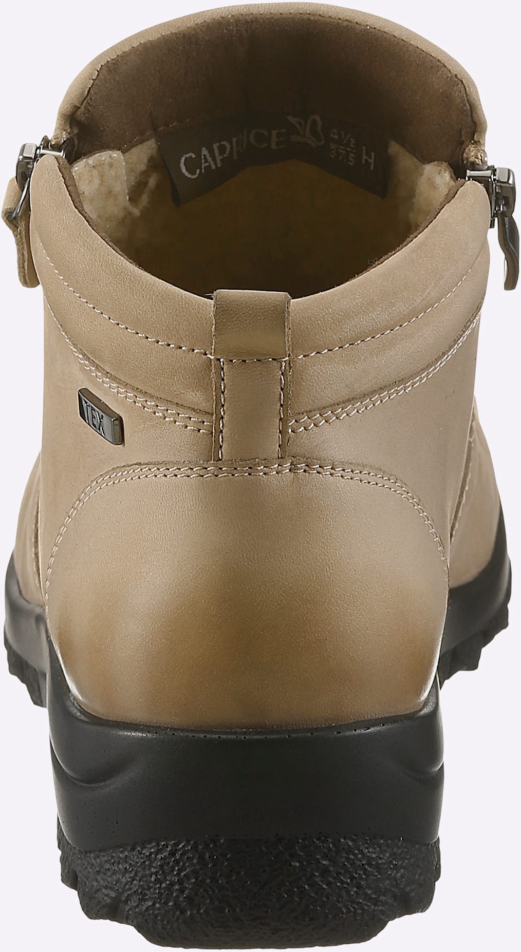 Stiefelette CAPRICE, Damen, Gr. 7, beige, Nubukleder, Schuhe Stiefelette