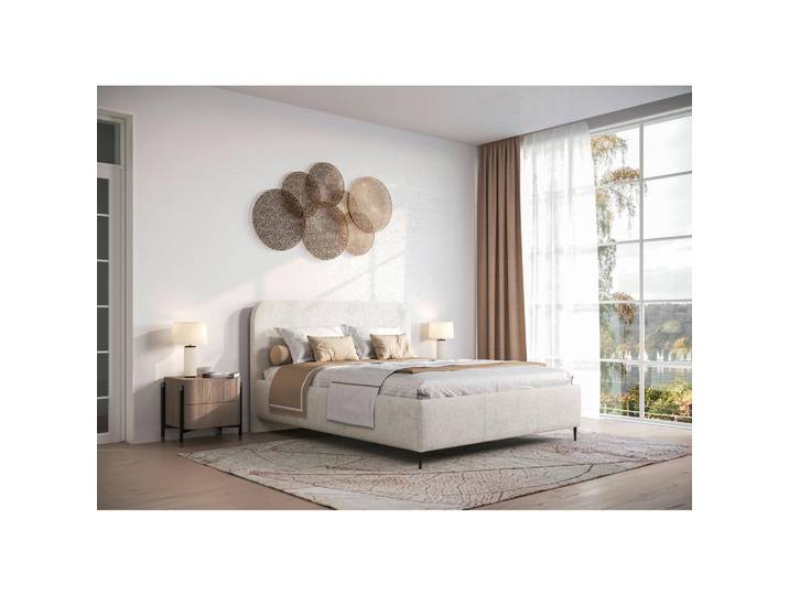 Livetastic Polsterbett, Beige, Metall, 140x200 cm, Bettkasten, Lattenrost, gepolstertes Kopfteil, Schlafzimmer, Betten, Polsterbetten