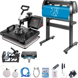 VEVOR 5 in 1 Hitzepresse 863,6 mm Vinyl Schneideplotter Kunsthandwerk Drucker mit Tabelle