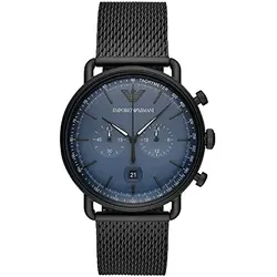 Emporio Armani Herren Chronograph Quarz Uhr mit Edelstahl Armband AR11201