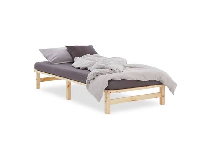 Lit bois 100x200 cadre naturel palette enfant