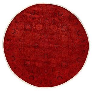 Overton "Fine Vibrance, One-of-a-Kind Hand-Knotted Area Rug - Orange, 6' 1"" x 6' 1"" - 6' 1"" x 6' 1"""