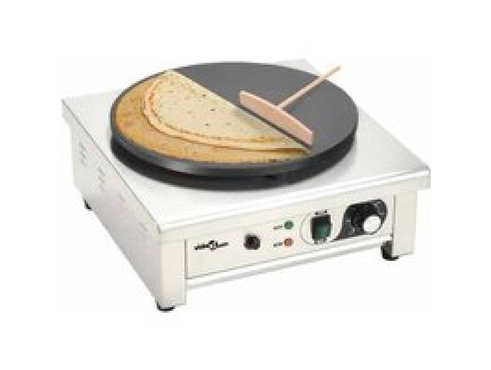 Crêpière électrique - vidaXL - 40 cm - 3000 W - Argent - Plaque en fonte - Antiadhésive - Régulateur de température