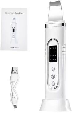 Uplift Essentials Ultrasonic Skin Scrubber Facial Cleansing Device b white No Box