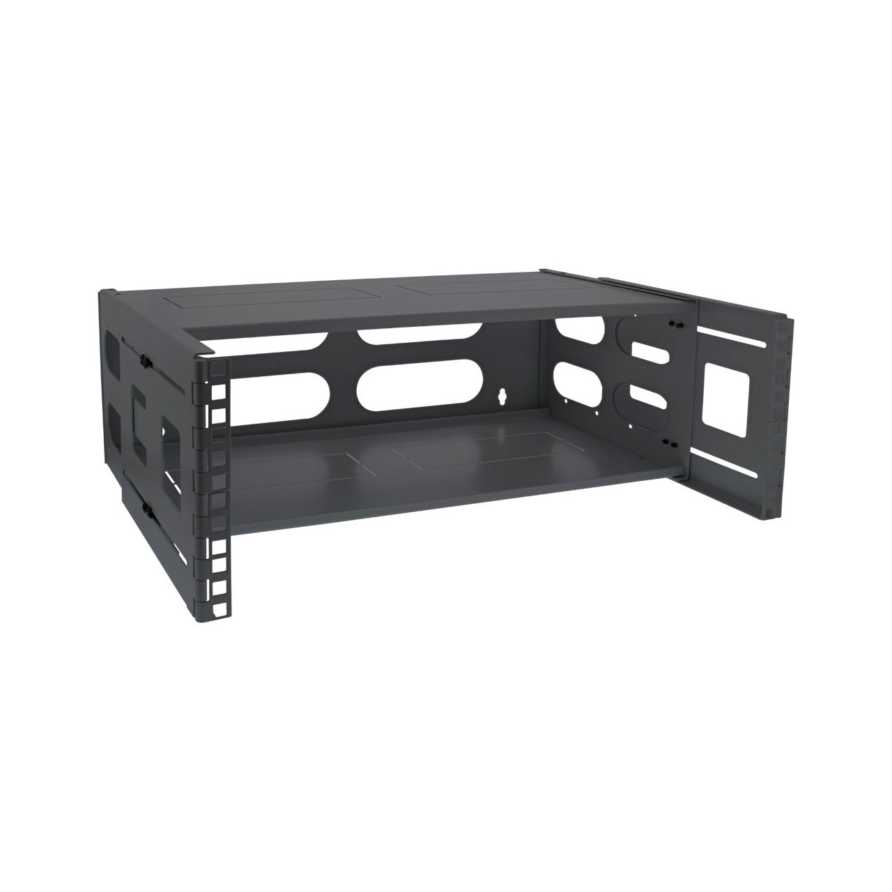 InLine 19" Rack zur Wandmontage, 4HE, 24-40cm Tiefe, mit Abdeckung, schwarz