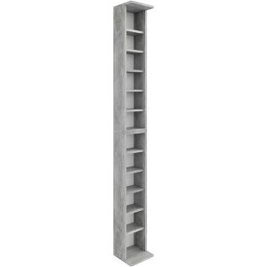 Vicco CD-Regal Jukebox, beton grau, aus Holz, 21 x 184 x 20cm, 12 Fächer