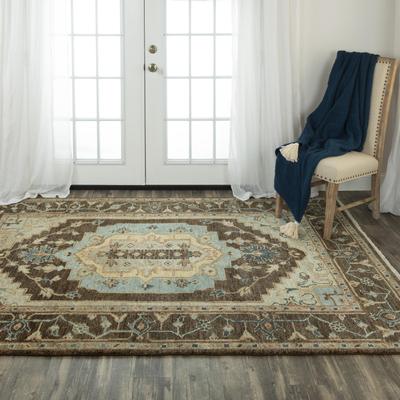 Alora Decor Abby Persian Style Hand-spun Brown Wool Area Rug