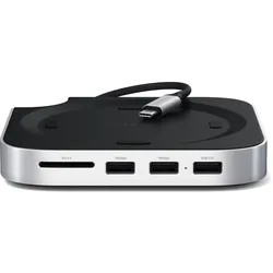 Satechi Stand Hub Mac Mini M4 SSD Enclosure Silber