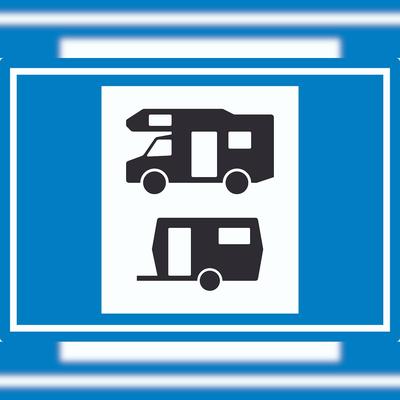 HB-Druck Wohnmobil- und Wohnwagenplatz Symbol Aufkleber A0 (841x1189mm)