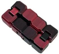 Inspired Living Infinity Cube Stress Relief Toy Premium Metal Fidget Cube For Anxiety Relief & Focus red Black