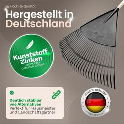 Novatool, Rechen, 2x Laubbesen mit 4tlg Steck- & Schraubstiel, Laubfeger mit 30 Kunststoff-Zinken, Rechen