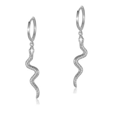 Paar Creolen FIRETTI "Schmuck Geschenk Silber 925 Ohrschmuck Ohrringe Schlangen-Design", silber (silberfarben), Ohrringe, Damen, 11,7mm, Silber 925 (Sterlingsilber), Made in Germany