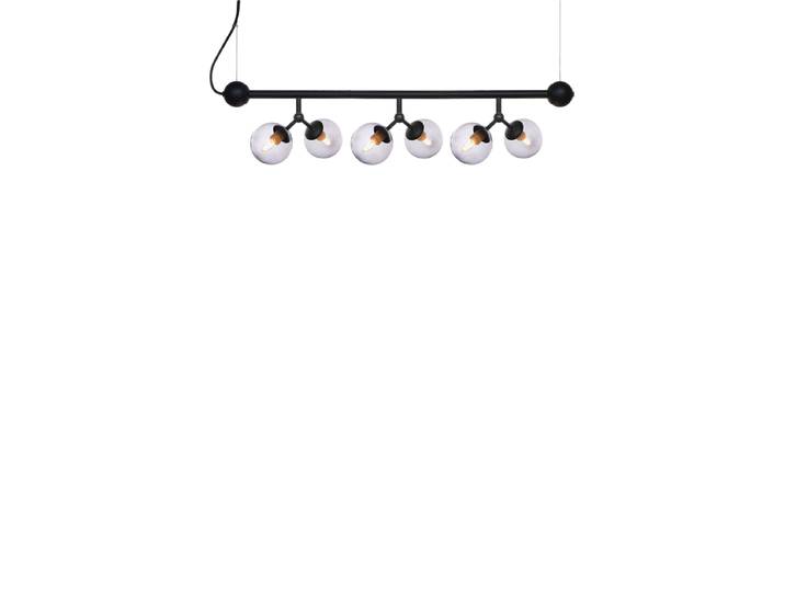 Horizontal Design Pendellampe Atom Rauchglas Halo Design