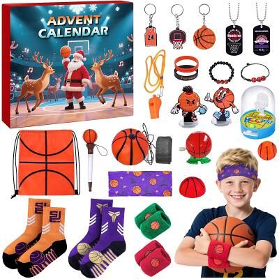 LightInthebox Advent Calendar Sport Christmas Gift for Teen Boys Girls Teenagers Basketball Christmas Countdown Gifts Accessories and Decorations Stocking Stuffers