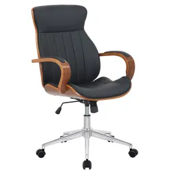 TPFLiving Bürostuhl Mellow Kunstleder Walnuss/Creme