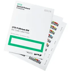 HPE LTO-9 Ultrium RW Bar Code Label Pack