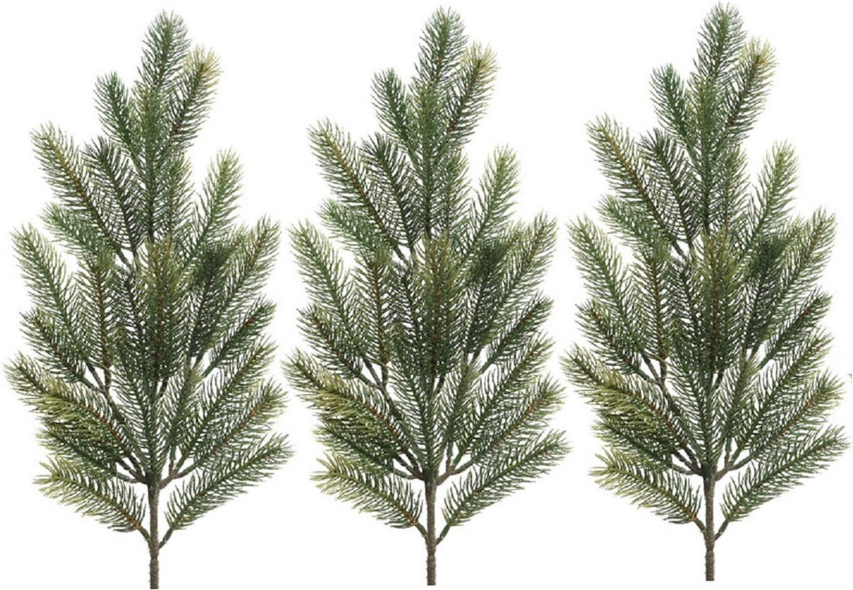 Decoris Kersttak - 3 stuks - Groen - 66 cm - Kunstmatige dennentak voor kerstdecoratie