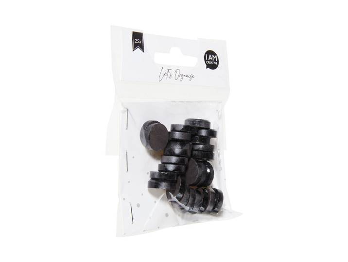 Magnete, 17x5 mm schwarz, 25 Stück