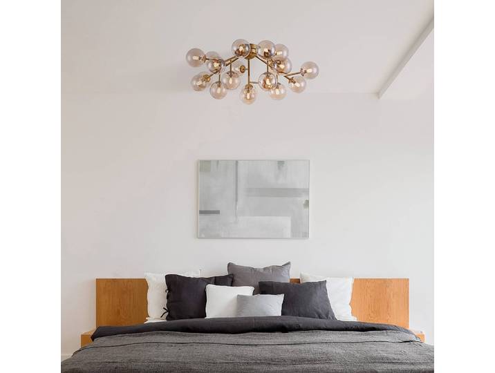 Plafonnier Dallas - Type E Ø 75cm Doré/Doré Verre coloré / Métal mixte G9