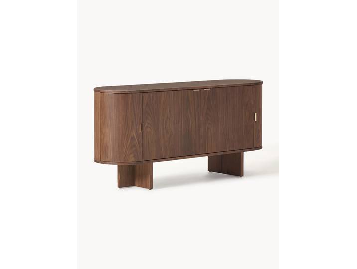 Holz-Sideboard Zumi mit abgerundeten Ecken