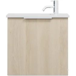 burgbad Eqio Mineralguss-Waschtisch inklusive Waschtischunterschrank, 520x310x498mm, SHCI052F3180C0001G0146, Farbe: Eiche Dekor Cashmere / Eiche Dekor Cashmere, Griff Chrom G0146