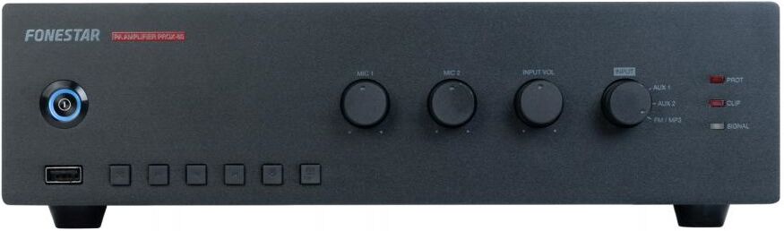 Amplificador PA Linha 100V / 4ohm 60W RMS USB/MP3/FM - FONESTAR