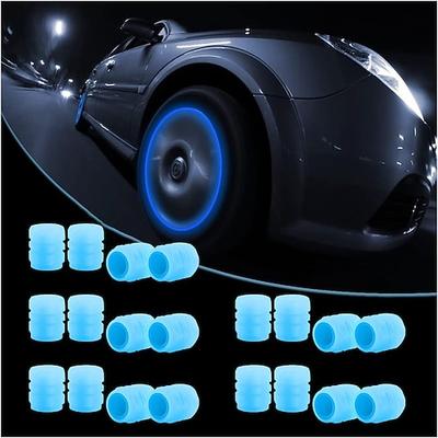 16 Stück fluoreszierende Reifenventilschaftkappen, Autorad-Luftventilabdeckungen, leuchtendes Auto-Außenzubehör, kühles Nachtlicht für Auto, Fahrrad, Motorrad, SUV, LKW und Fahrrad