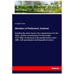 Members of Parliament, Scotland, Fachbücher von Joseph Foster