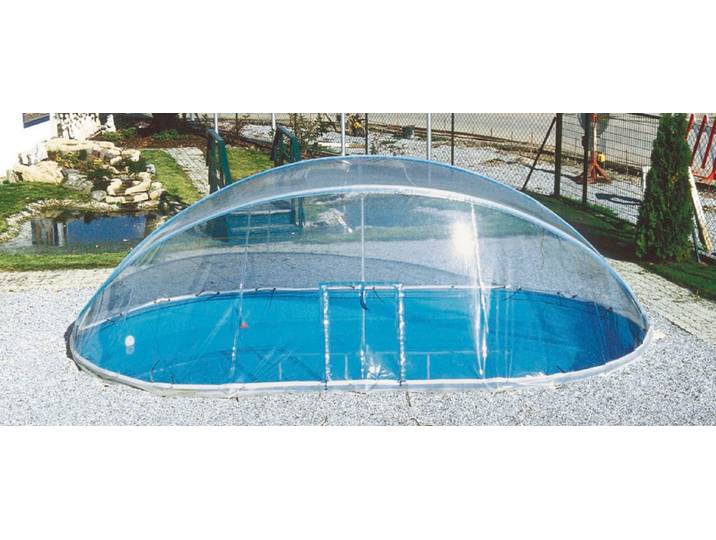 Poolverdeck KWAD Cabrio Dome für ovale Pools mit breitem Handlauf , transparent, B:360cm H:165cm T:550cm, Polyvinylchlorid (PVC), Verdecke, Poolverdeck, in verschiedenen Größen