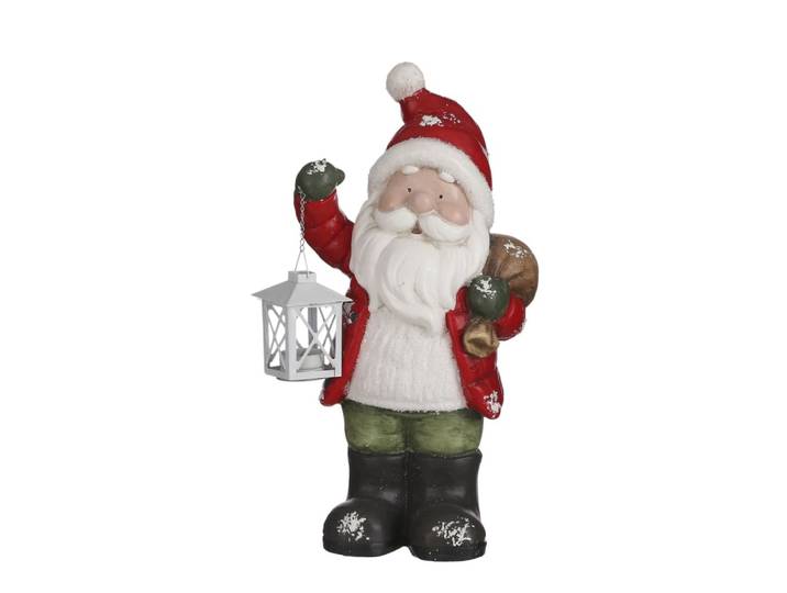Figurine lumineuse de noël rouge plastique h45xl16xl22.5cm