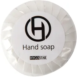 HYGOSTAR Hotelseife einzeln verpackt Weiss rund Ø 4 cm 50 Stück Plisseefalten