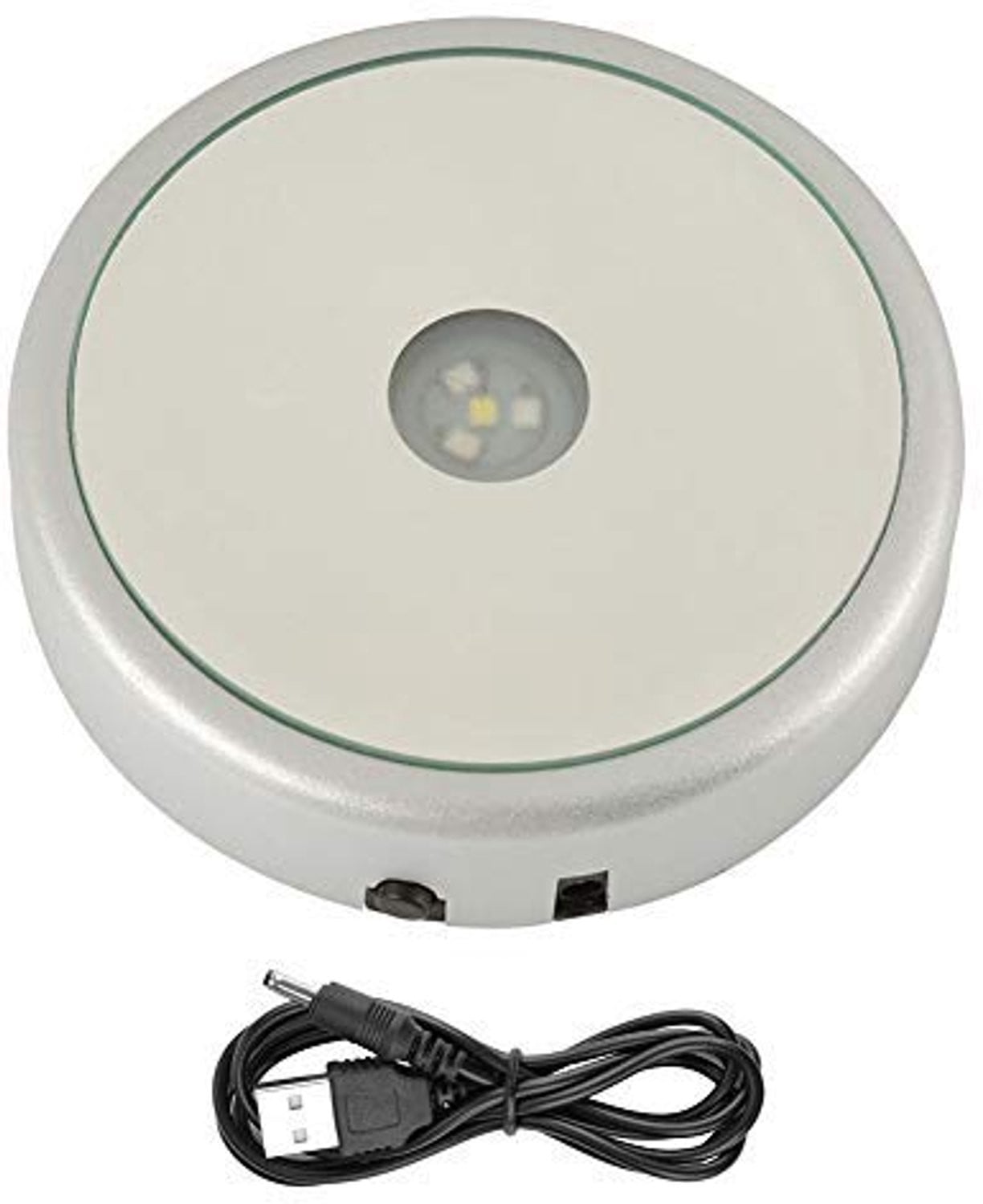 SnelShoppen LED Display Basis voor Kristalglas Kunst met Kleurrijke LED Verlichting, Ronde Stand, USB en Batterij Voeding