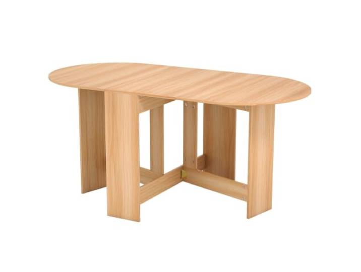 Helloshop26 Esstisch, faltbar, für 4-6 Personen, 163 x 80 x 75 cm, platzsparend, gemütliches Ambiente, aus Spanplatten, dunkles Naturholz, 20_0017250