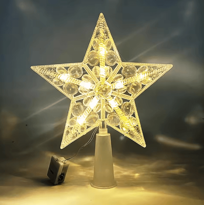 Uplift Curations LED Christmas Tree Topper Star With Glowing Light Effect dot Warm