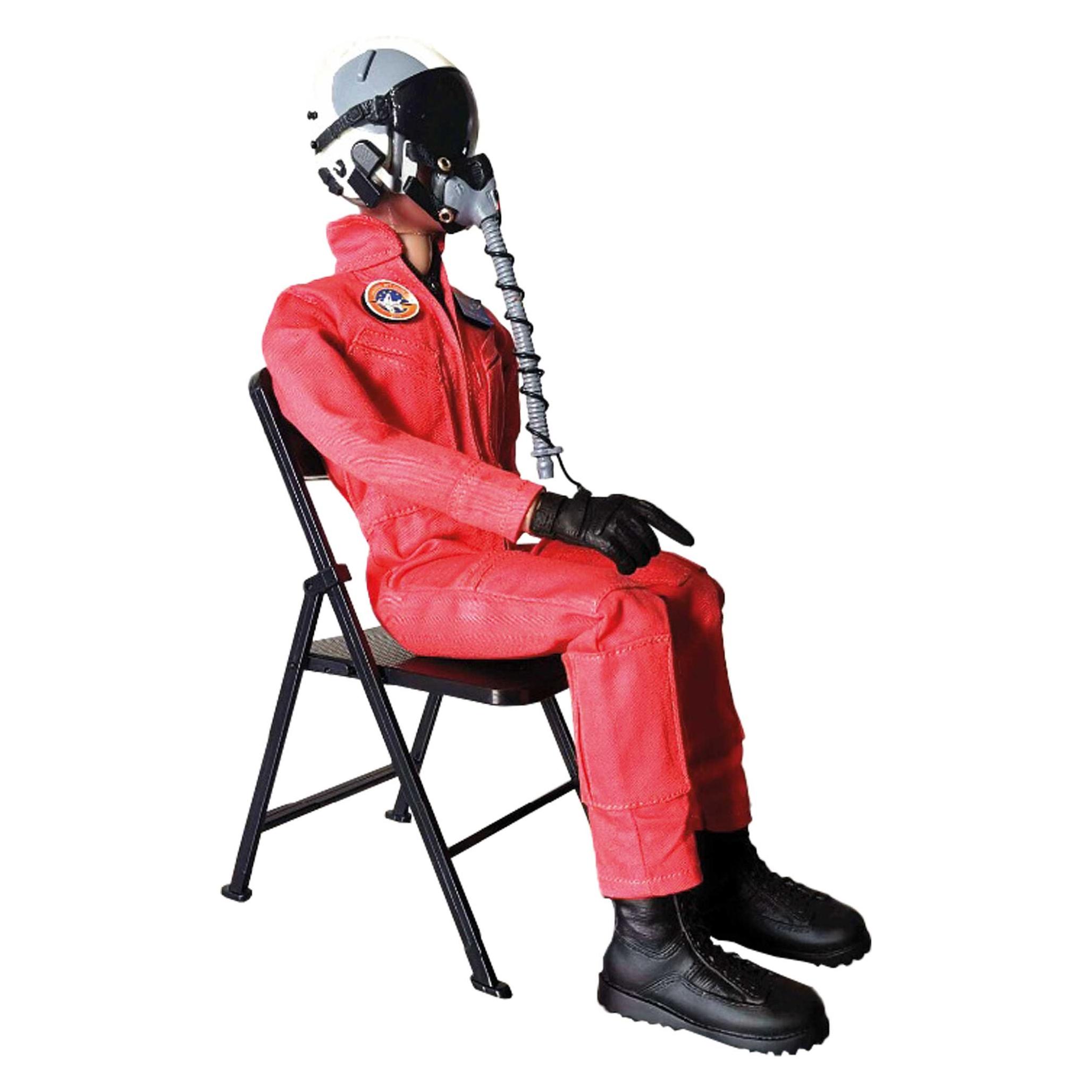 Planet-Hobby 1/6 Pilotenfigur Jet mit Helm Rot Höhe 315mm, Breite 110mm, Tiefe 60mm Gewicht 160g (JBM-PJ002R,)