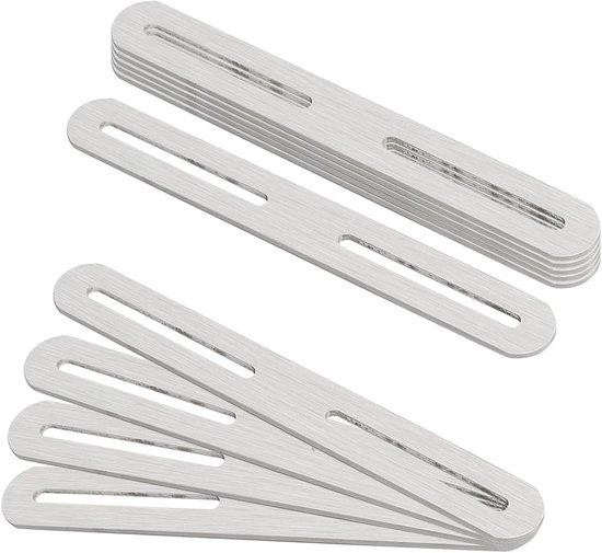 Allecto Plus Set van 10 Verstelbare Platte Herstelplaten van RVS in Zilver