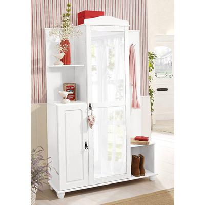 Kompaktgarderobe OTTO HOME "Finca", weiß, B:120cm H:183cm T:32cm, Massivholz, Schränke, aus massivem Kiefernholz, mit vielen Stauraummöglichkeiten
