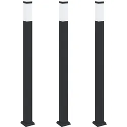 vidaXL Pollerleuchten 3 Stk. 110 cm Schwarz IP44