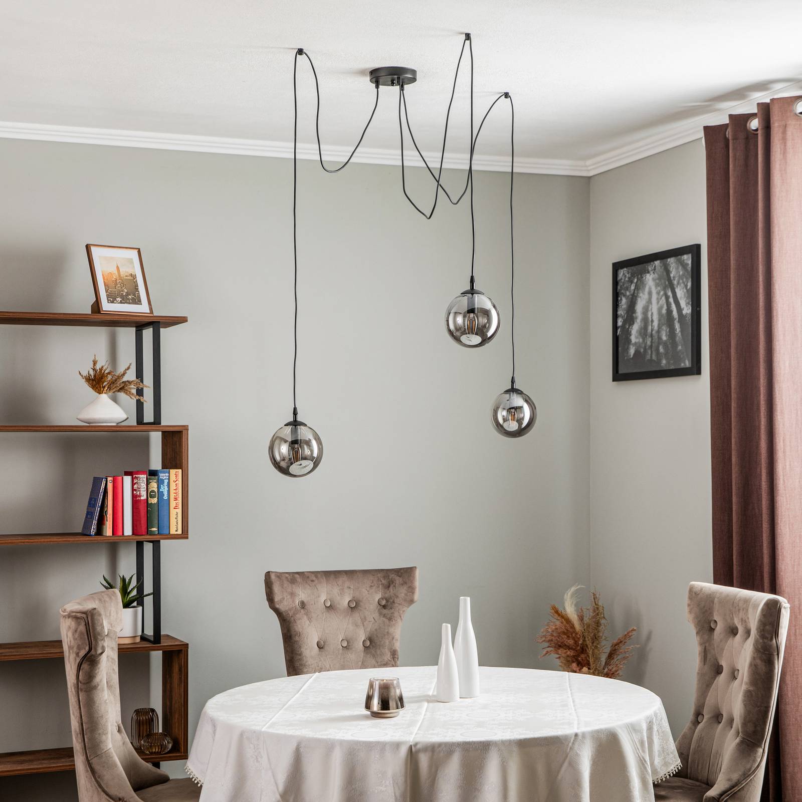 Glas Hängelampe Glassy EMIBIG LIGHTING, dimmbar, schwarz, für Wohn- / Esszimmer, Glas, Modern, Pendelleuchte