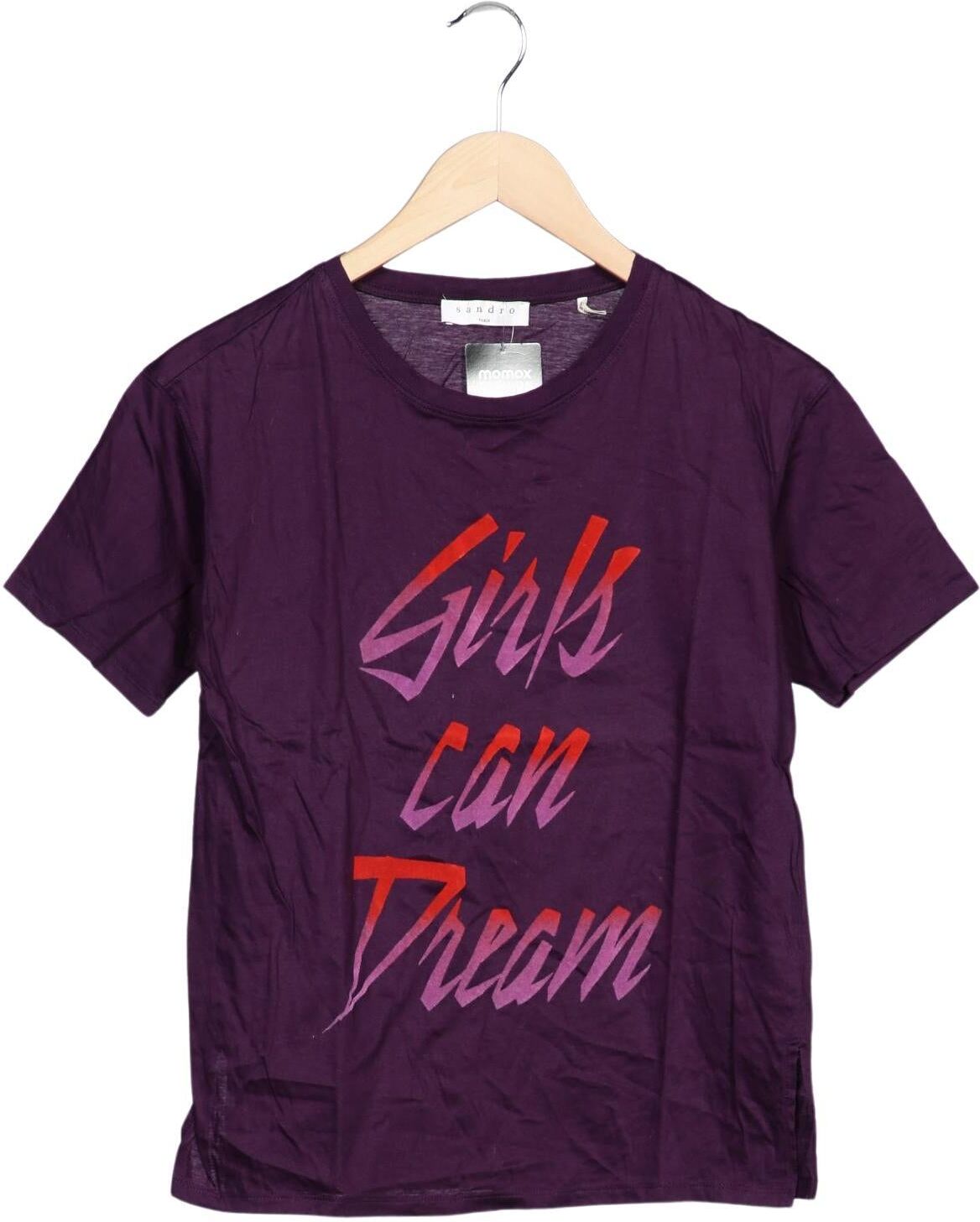 Sandro Damen T-Shirt, Lila, Gr. EU 36 (Sandro 1), Baumwolle - Second Hand