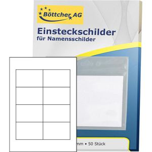 Böttcher-AG Einsteckschilder  für Namensschilder, 50 Stück, 85 x 55mm