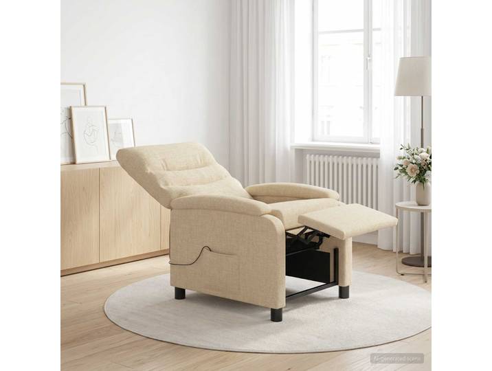 vidaXL Massage Relaxsessel Creme Stoff
