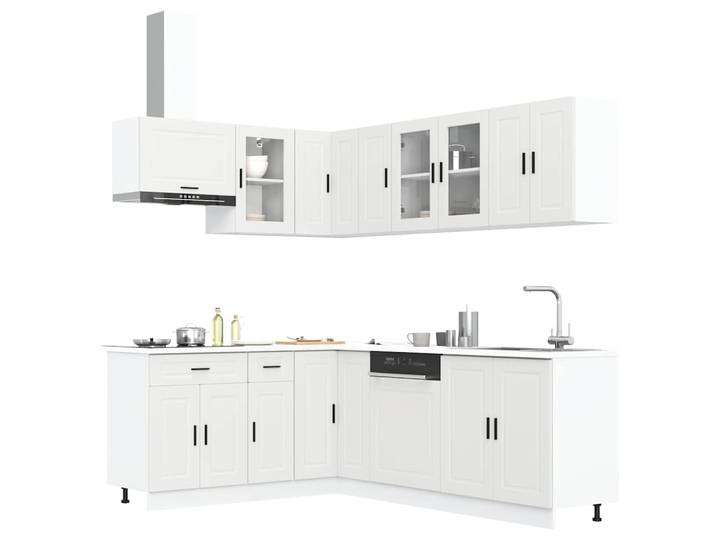 vidaXL 11-tlg. Küchenschrank-Set Porto Weiß Holzwerkstoff