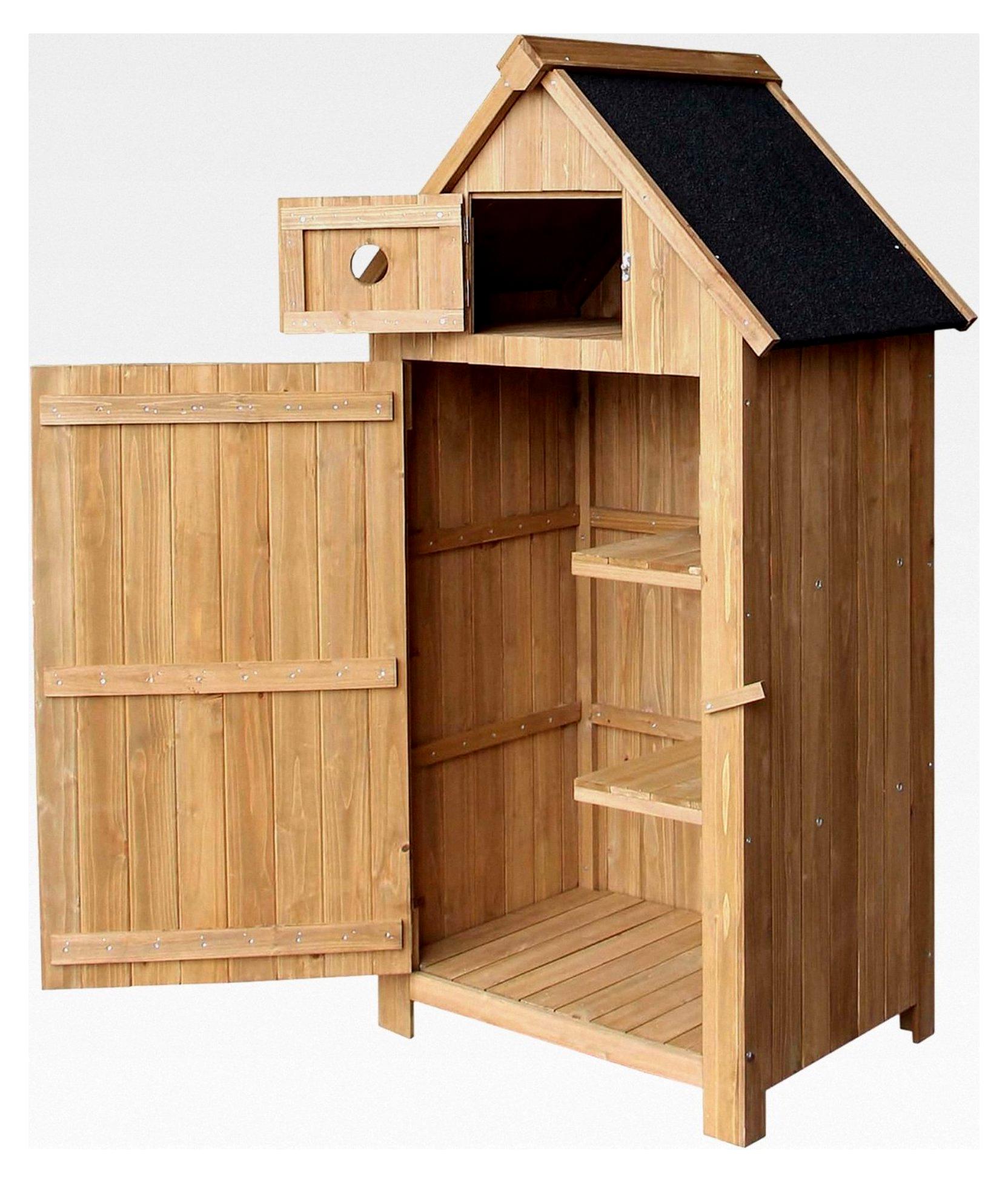 Schmales Gartenhaus aus Fichtenholz mit Bitumendach 770x540x1370 mm für Garten, Terrasse und Balkon