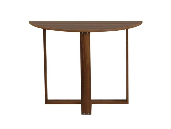 Table console 2-en-1 forme demi-lune marron